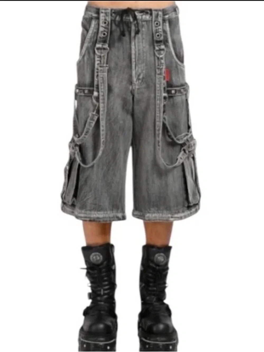 Tripp NYC Daang Goodman Denim Full Force Pant/Short Unisex Sz S  Raver Goth Punk